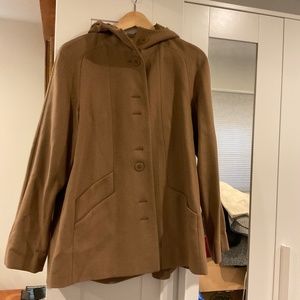 Cacharel wool hooded coat. Colour: Camel (darker)